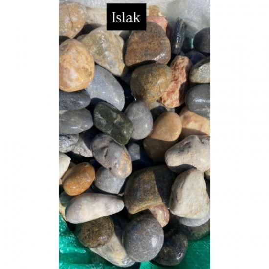 Doğal Nazilli Dere Çakıl Taşı ( 4-6 cm. Boy / 5 kg. ) Bahçe Peyzaj Saksı Taşı