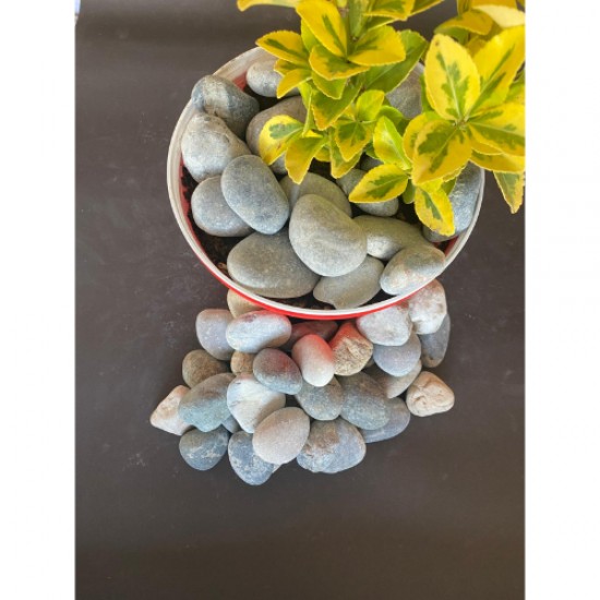 Doğal Nazilli Dere Çakıl Taşı ( 4-6 cm. Boy / 5 kg. ) Bahçe Peyzaj Saksı Taşı