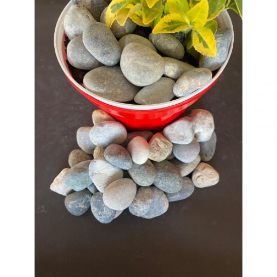 Doğal Nazilli Dere Çakıl Taşı ( 4-6 cm. Boy / 5 kg. ) Bahçe Peyzaj Saksı Taşı