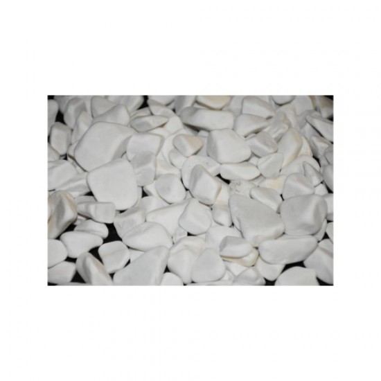 Beyaz Dolomit Taş (2-4 CM. BOY / 3 KG.) Dekoratif Çakıl Taşı.