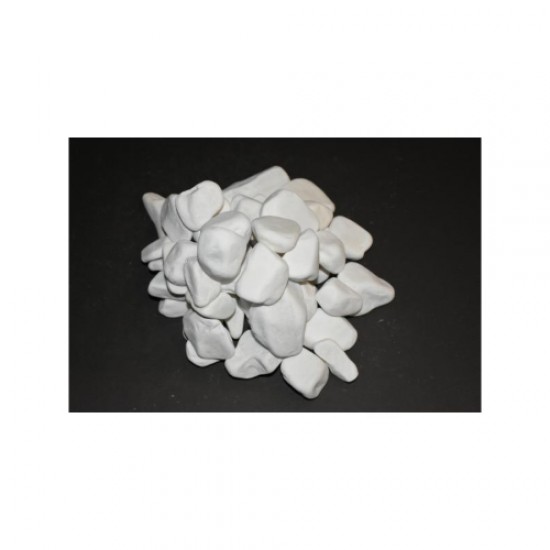 Beyaz Dolomit Taş (4-6 CM. BOY / 3 KG.) Dekoratif Çakıl Taşı.