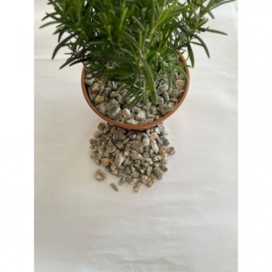 Gnays / Sarı / Gri / Damarlı / Dolomit / Taş ( 1.2 Cm. Boy / 5 Kg ) Dekoratif Çakıl Taşı.