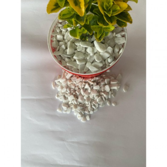 Beyaz Kristal Dolomit Taş (1-2 CM. BOY / 5 KG.) Dekoratif Çakıl Taşı.