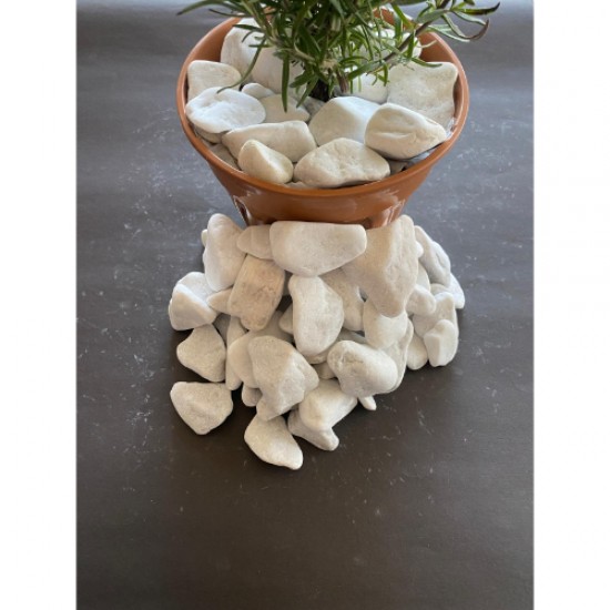 Beyaz Dolomit Kristal ( 2-4 cm. Boy / 3 kg. ) Dekoratif Cakıl Taşı.