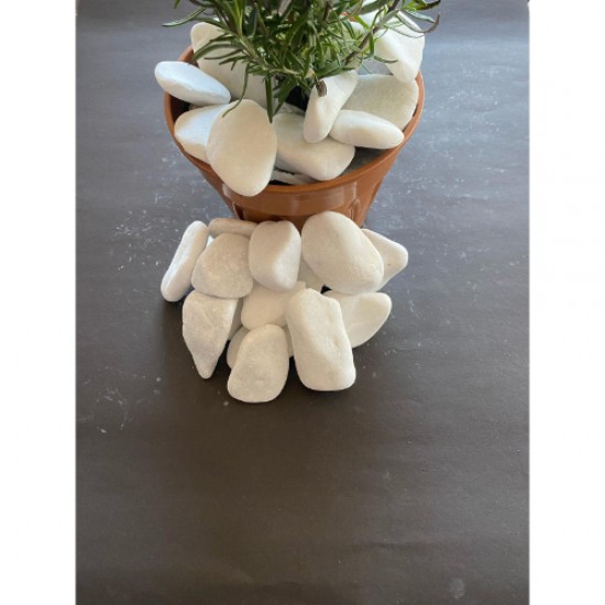 Beyaz Kristal Dolomit ( 4-6 cm. Boy / 10 kg. ) Dekoratif Cakıl Taşı