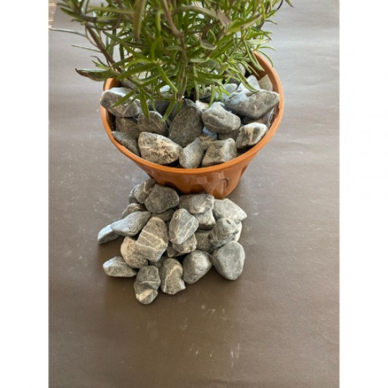 Kırcıllı Dolomit ( 2-4 cm. Boy / 10 kg. ) Antrasit Dekoratif Cakıl Taşı