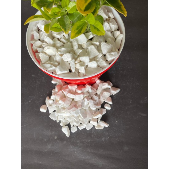 Dolomit Kırık Beyaz ( 1-3 cm. Boy / 10 kg. ) Dekoratif Çakıl Taşı.