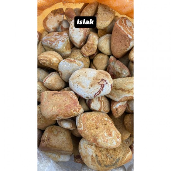 Sarı Çizgili Dolomit Taş ( 3-5 cm. Boy / 10 kg. ) Akvaryum Taşı.