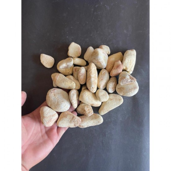  Sarı Çizgili Dolomit Taş ( 1-3 cm. Boy / 10 kg. ) Bahçe Süs Taşı Akvaryum Taşı