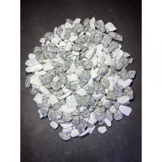 Beyaz / Benekli / Kristal / Granit / Dolomit / Taş ( 1.2 Cm. Boy / 5 Kg. ) Dekoratif Çakıl Taşı.