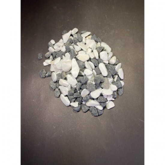Beyaz Siyah Kristal Bazalt Dolomit ( 1-2 Cm. Boy / 3 Kg. ) Çakıl Taşı.