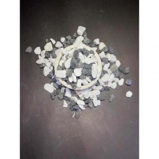 Beyaz Siyah Kristal Bazalt Dolomit ( 1-2 Cm. Boy / 3 Kg. ) Çakıl Taşı.