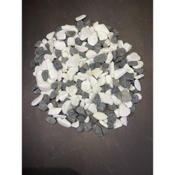  Beyaz / Siyah / Kristal / Bazalt / Dolomit / Taş ( 1.2 Cm. Boy / 10 Kg. ) Dekoratif Çakıl Taşı.