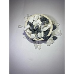  Beyaz Antrasit Siyah Kristal Kırçıllı Taş ( 1-2 Cm. Boy / 3 Kg. ) Çakıl Taşı.