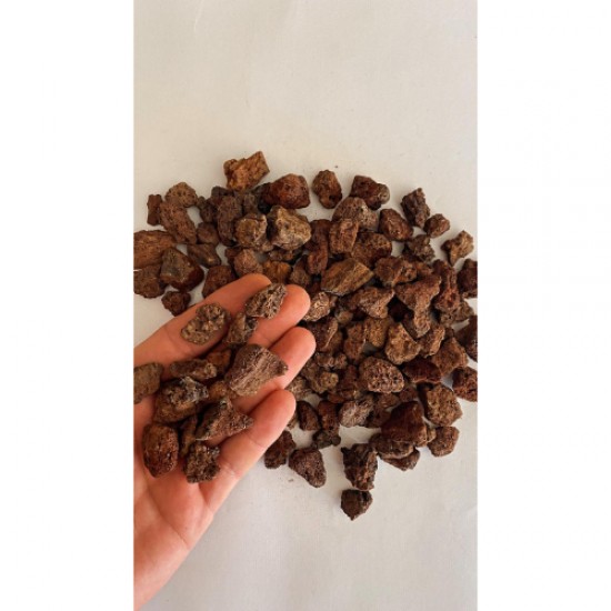 Ponza Taşı Kırmızı Lav Taşı (1-4 Cm. Boyda / 3 Litre. ) Volkanik Curuf Dekoratif Ponza Taşı